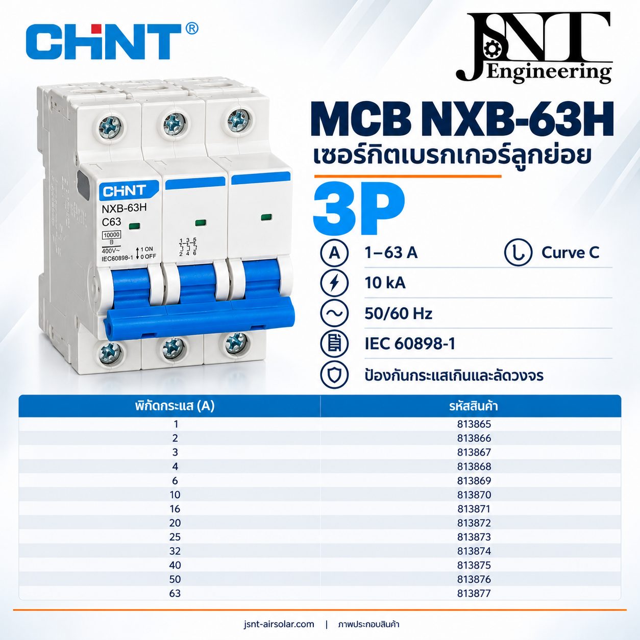 เบรคเกอร์ 3P ยี่ห้อ Chint